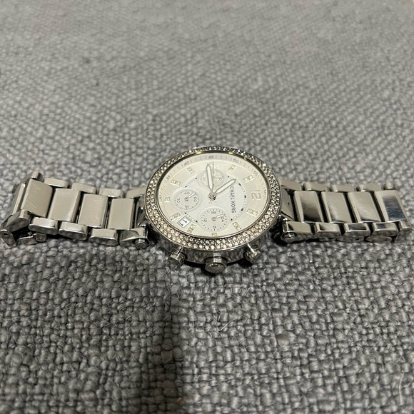 Michael Kors Silver Crystal-Embellished Watch MK 5353 - Picture 2 of 4